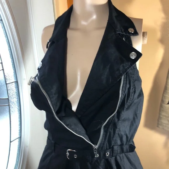 Royal Bones Black Moto Dress By Daang Goodman Size S - Picture 4 of 8
